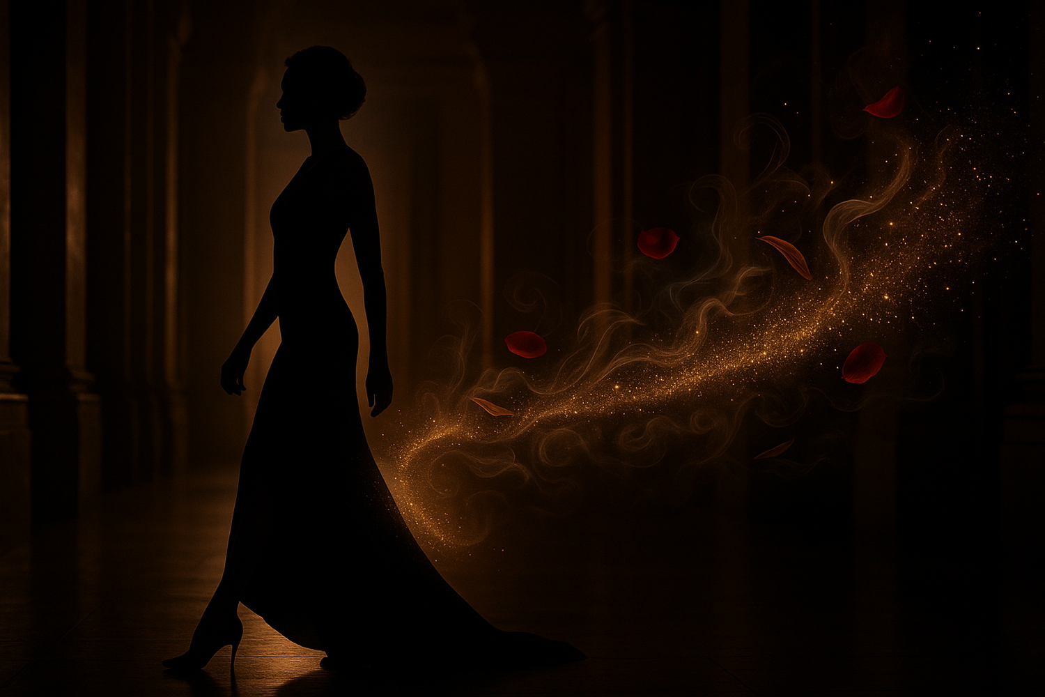 Give image - The blend of these heart and base notes imparts a sense of confidence and mystery, leaving an unforgettable trail wherever you go.